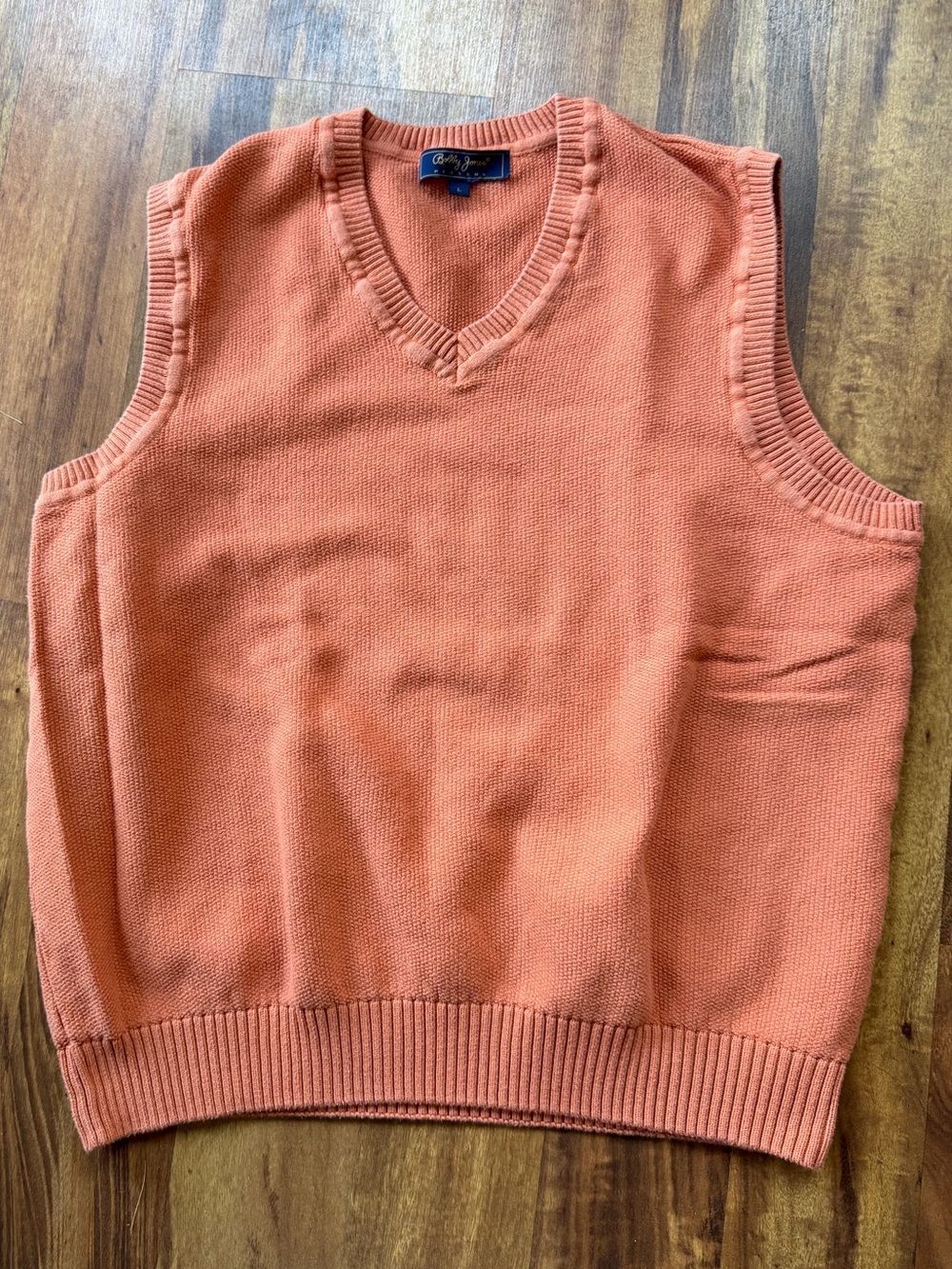 Bobby Jones Men's Orange V-Neck Knit Sweater Vest